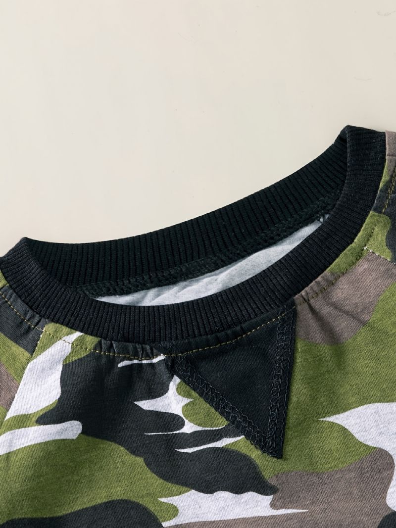 2stk Gutter Camo Print Sweatshirt Bukser Sett