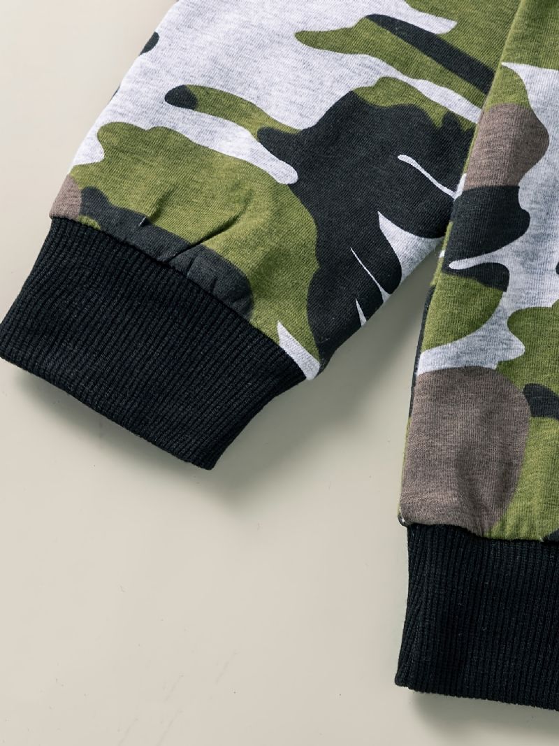 2stk Gutter Camo Print Sweatshirt Bukser Sett