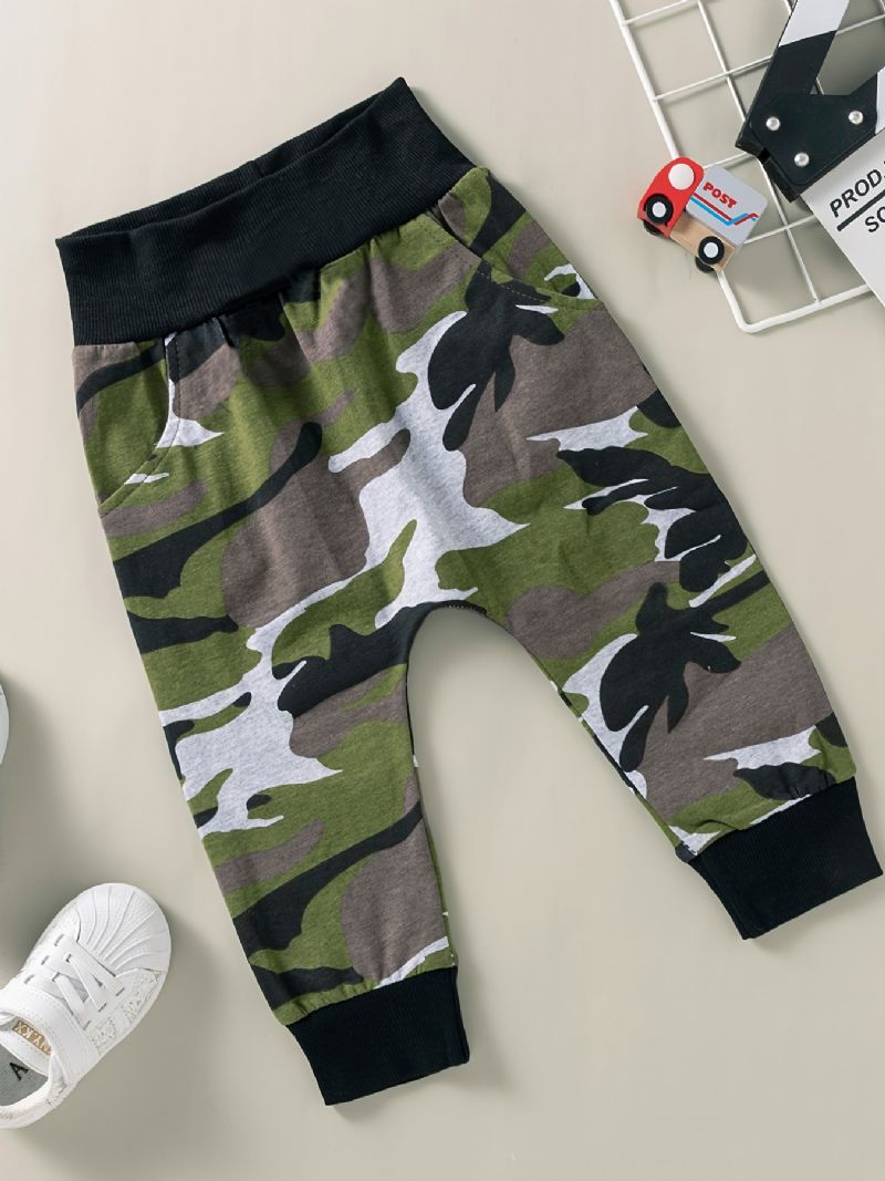 2stk Gutter Camo Print Sweatshirt Bukser Sett