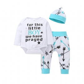 Baby Gutter Bodysuit & Matchende Bukser Og Hattesett