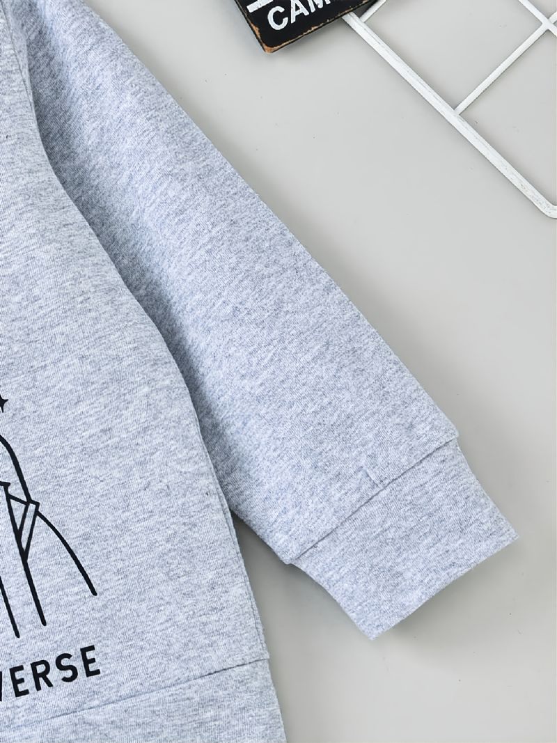 Baby Gutter Bomullsgenser Sweatshirt & Matchende Joggebuksesett