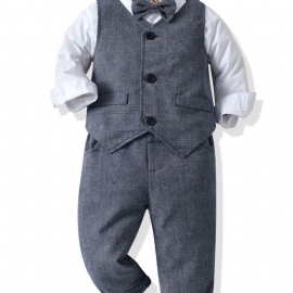 Baby Gutter Gentleman Outfit Formell Dress Langermet Klessett