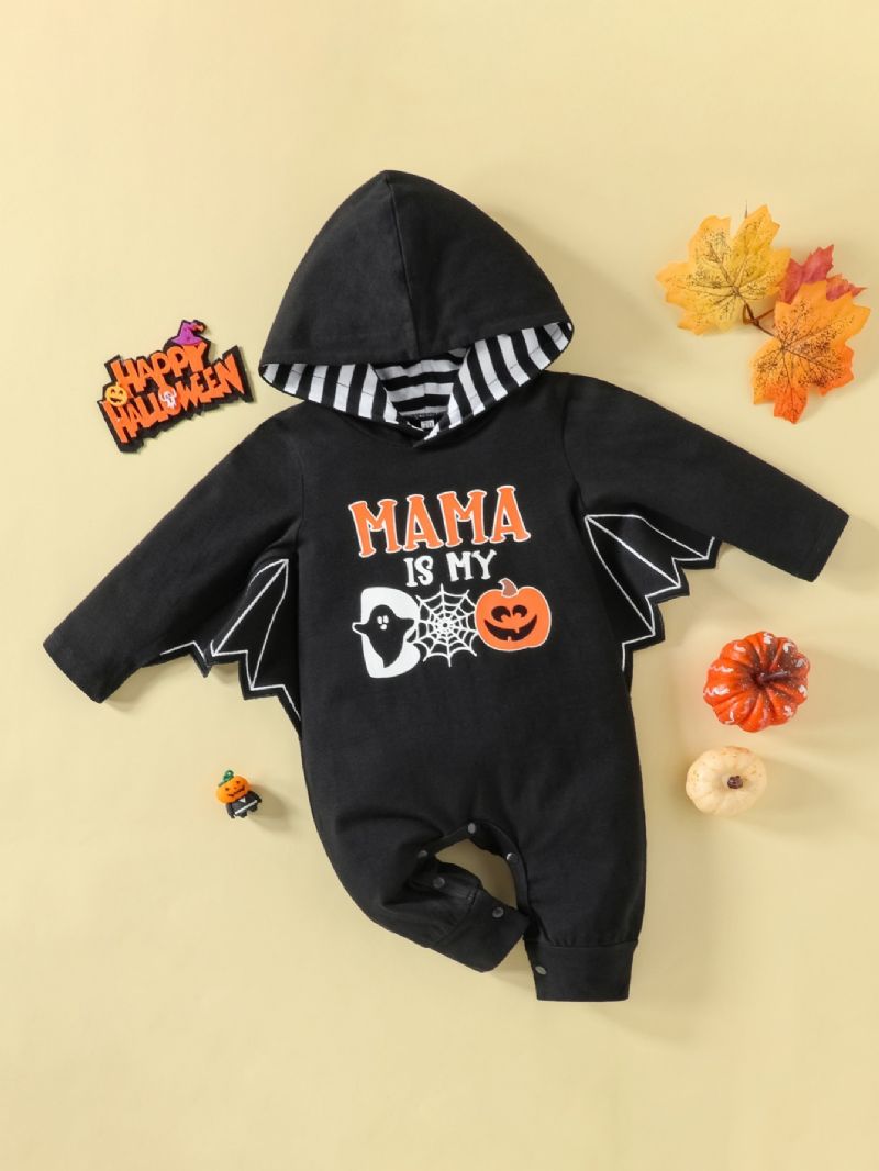 Baby Gutter Halloween Pumpkin Romper Jumpsuit Med Vinger