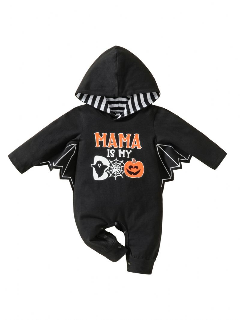 Baby Gutter Halloween Pumpkin Romper Jumpsuit Med Vinger