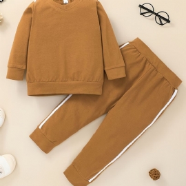 Baby Gutter Pullover Sweatshirt + Bukser Set For Høst Vinter Ny