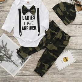 Baby Gutter Rompers & Camo Bukser & Lue Nyfødt Herredress Til Jul