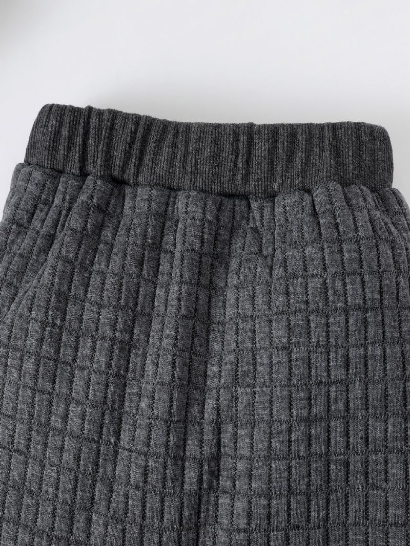 Baby Gutter Solid Hettegensere Sweatshirt Topp & Buksesett Vintersett