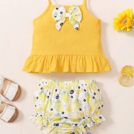 Baby Jenter Camisole Sitron Print Shorts Set