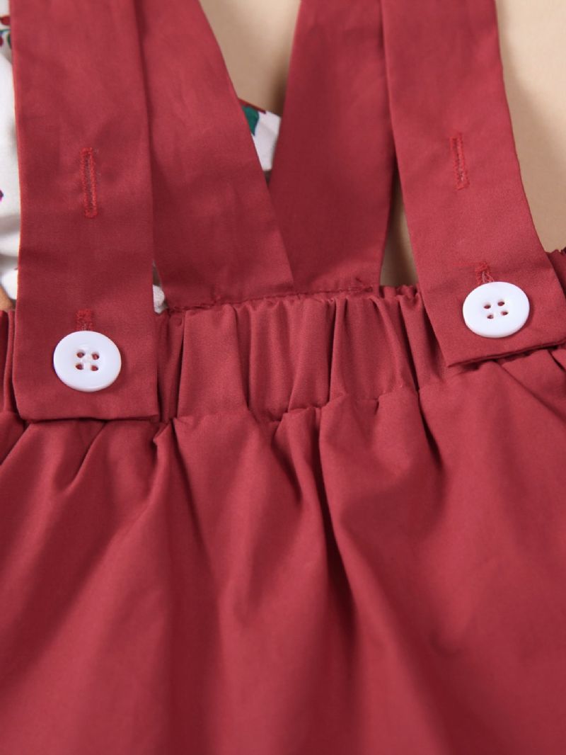 Baby Jenter Christmas Digital Print Bib Dress 2 Stk