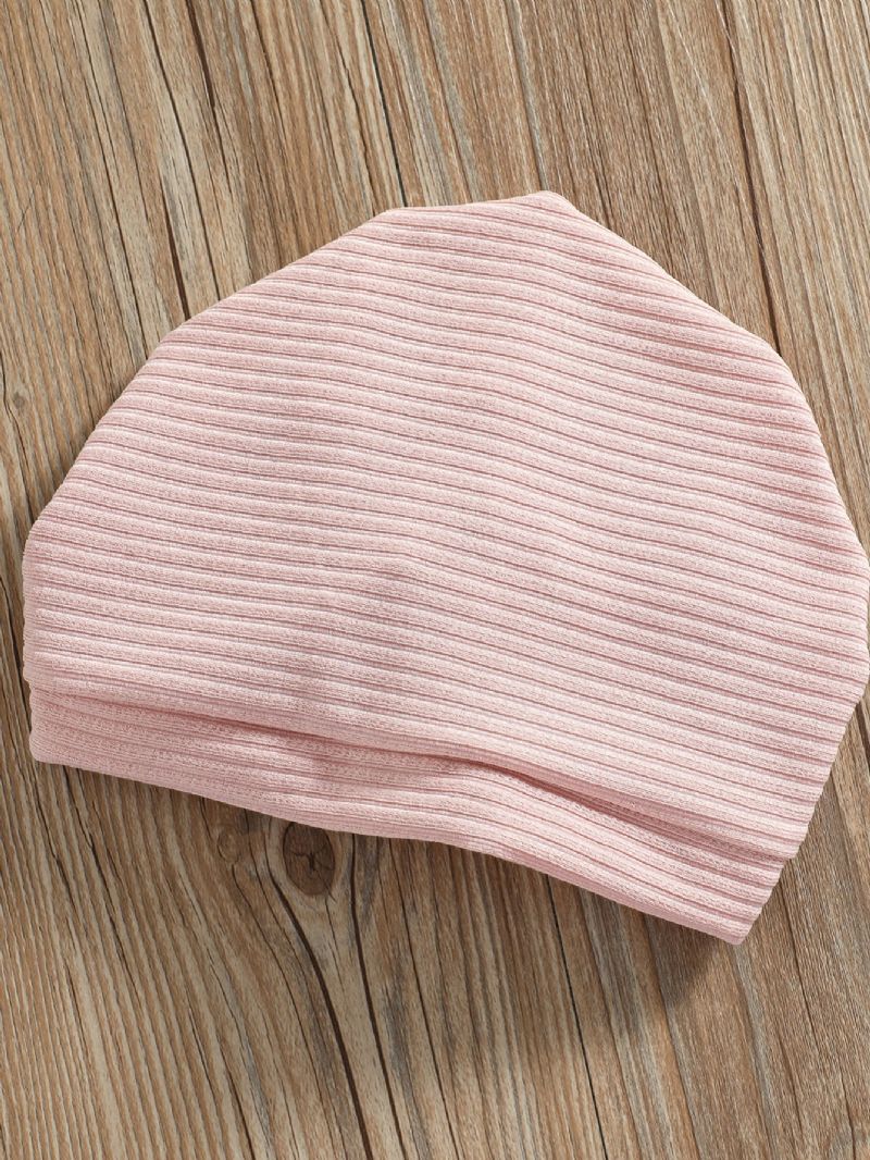 Baby Jenter Langermet Letter Bodysuit & Stripete Bukser & Hat