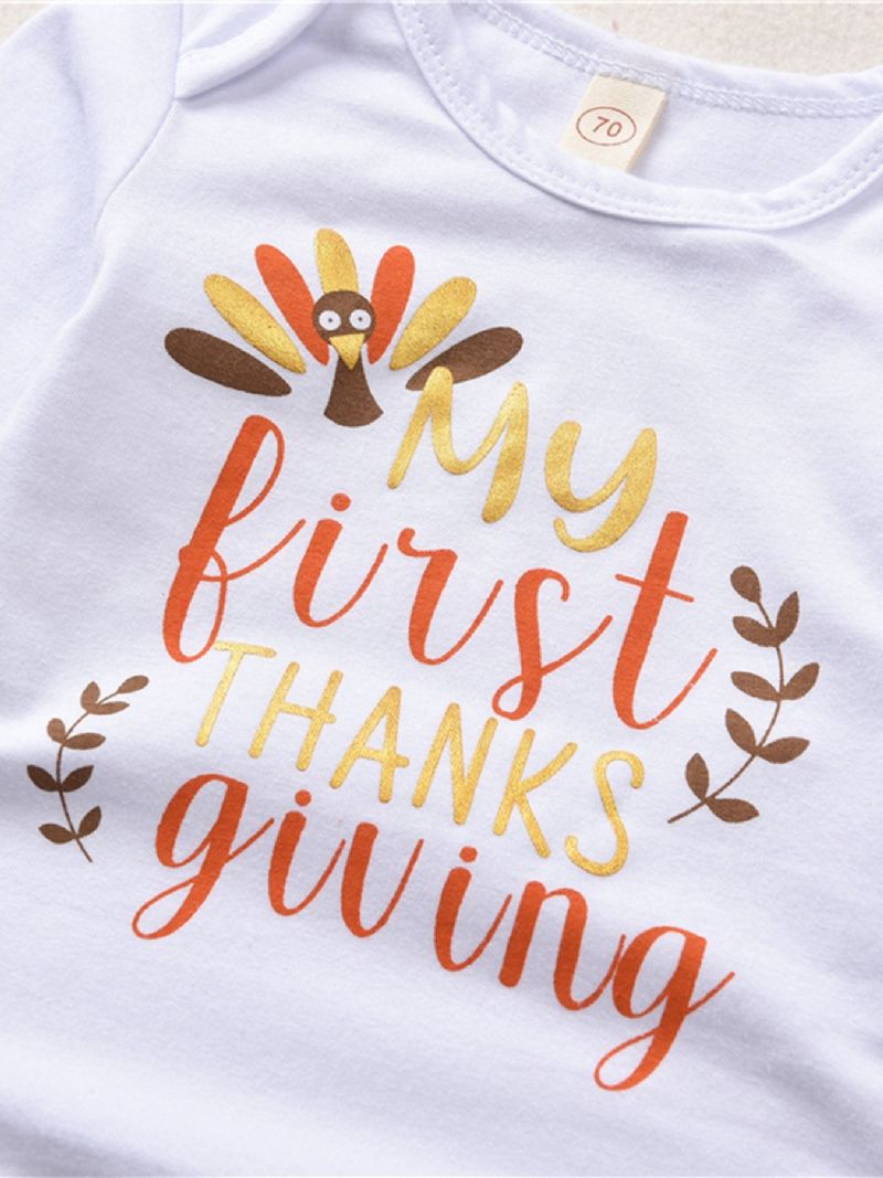 Baby Jenter Thanksgiving Lang Tegneserie T-skjorte Sett