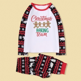 Barn Gutter Merry Christmas Printed Langermet Striped Pyjamas Set