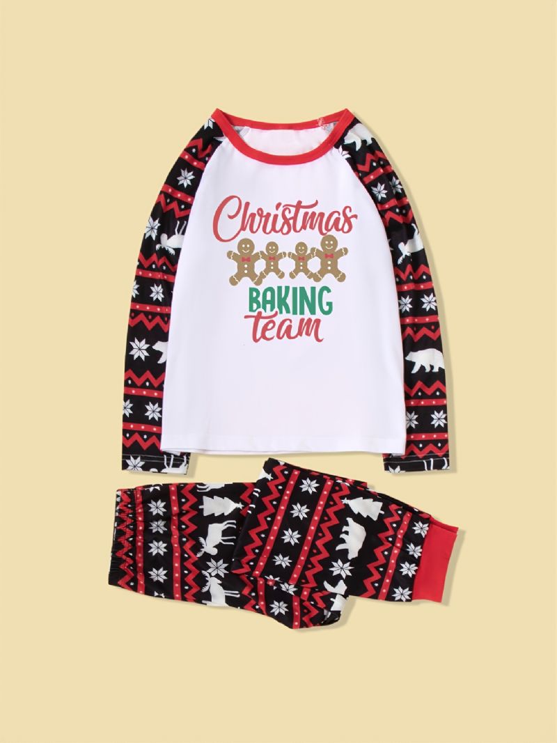 Barn Gutter Merry Christmas Printed Langermet Striped Pyjamas Set