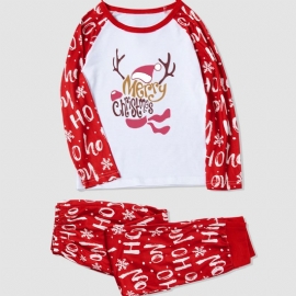 Guttens Christmas 2 Letter Pattern Fawn Homewear To-delt Sett