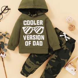 Høst Vinter Ny Baby Gutter Casual Camouflage Hette Print Todelt Sett