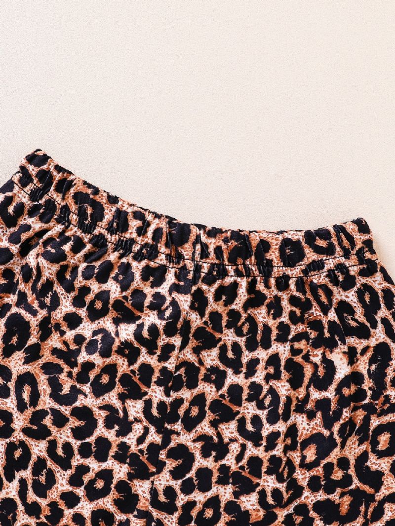 Småbarn Jente Genser Høst Leopard Print Leggings Svart Suit