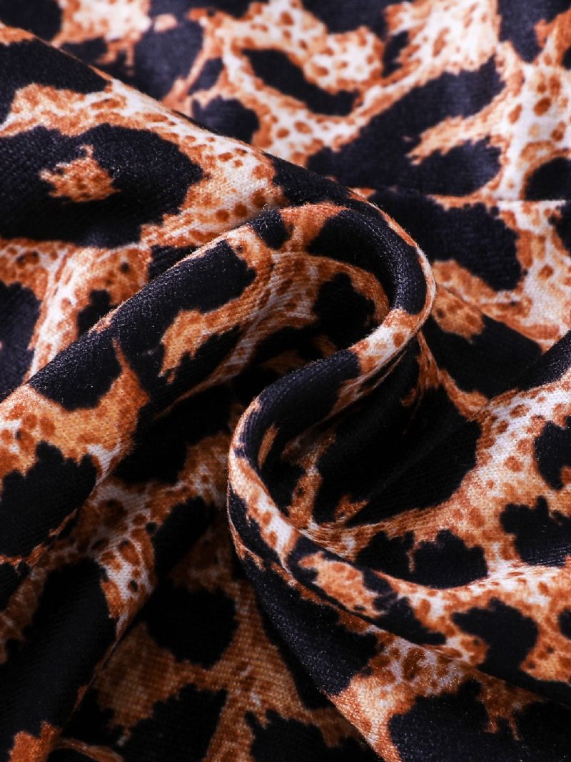 Småbarn Jente Genser Høst Leopard Print Leggings Svart Suit