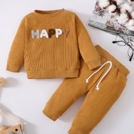 Spedbarn Baby Gutter Pullover Genser & Matchende Jogger Bukser Sett For Høst Vinter Ny