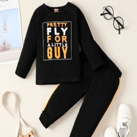 Uformell Enkel Genser For Gutter Sweatshirts Og Joggebukser Sett Med Pretty Fly-trykk