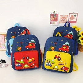 2023 Barn Tegneserieryggsekk Trendy Biltrykk Skolevesker Jenter Vanntett Bokveske Kawaii Primærskoleveske Mochila