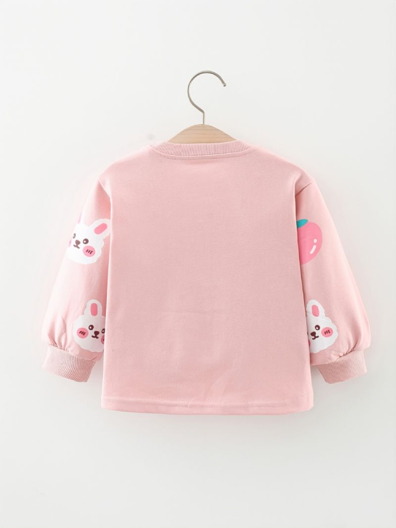 Baby Jenter Bag & Sweatshirt 2-i-1 Design Med Bjørnetrykk For Vinteren