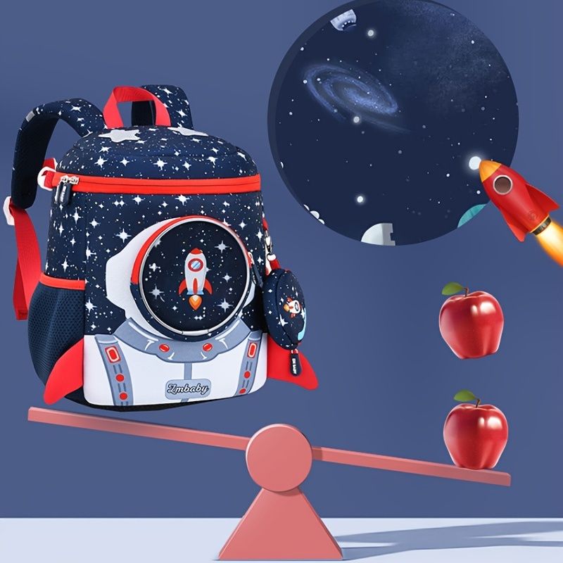 Astronaut Ryggsekk For Barn Førskole Vanntett Skulderveske Jenter Gutter Grunnskole Tegneserie Space Barneryggsekk
