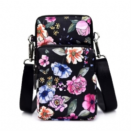 Jenter Floral Print Neon Phone Bag Mini Crossbody Bag Casual Sports Bag