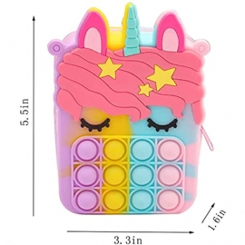Pop It-veske For Jenter Unicorn Push Bubble Fidget-leker Crossbody-vesker Pop Fidget Sensorisk Stressavlastningsleketøy For Barn