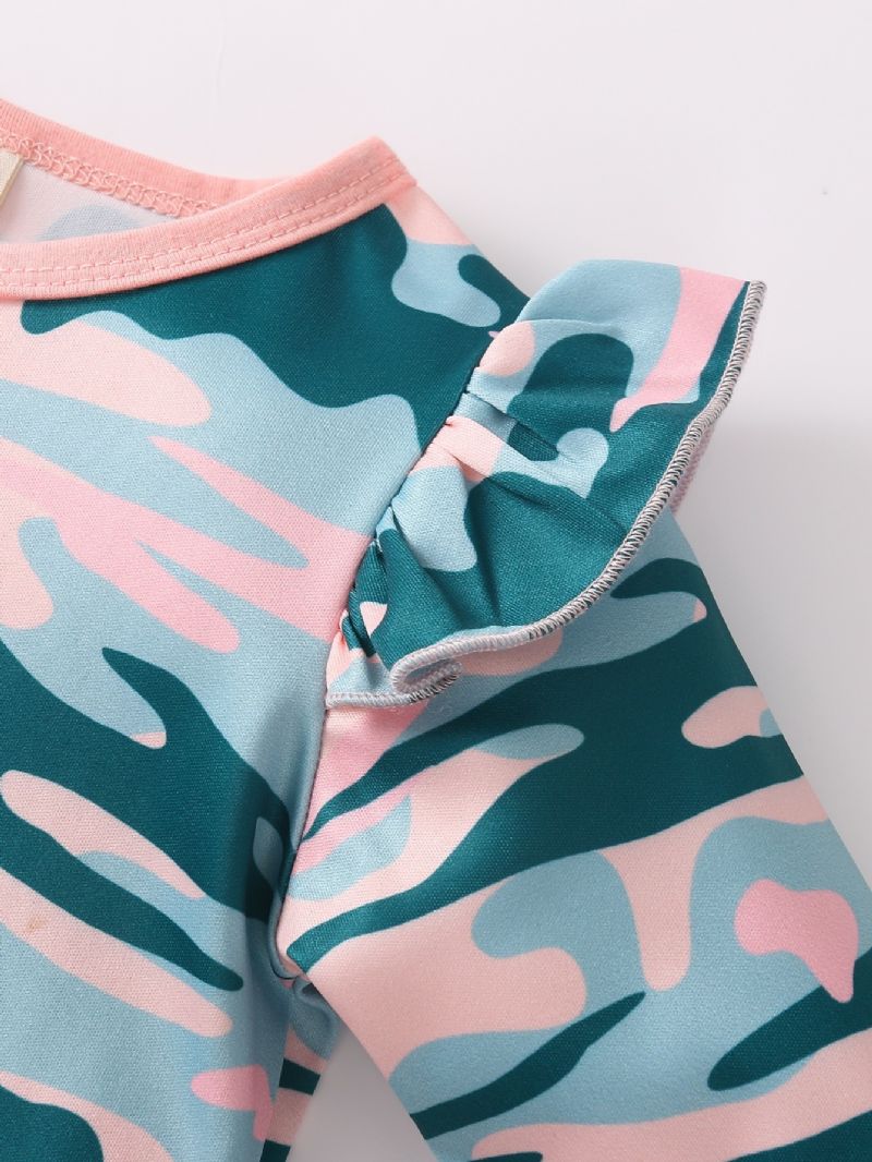 2 Stk Baby Langermet Camo Jumpsuit Med Pannebånd