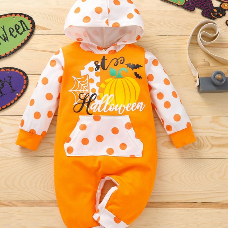 Baby Halloween Print Hette Jumpsuit Romper