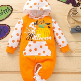 Baby Halloween Print Hette Jumpsuit Romper