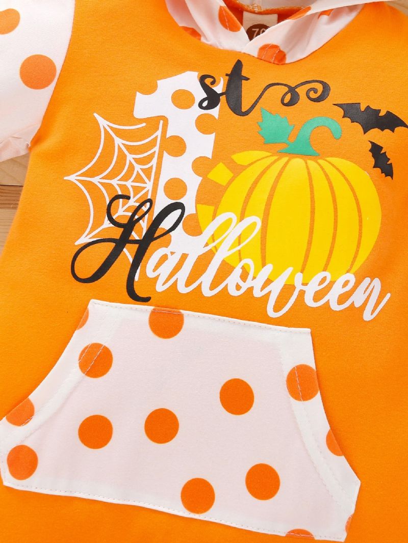 Baby Halloween Print Hette Jumpsuit Romper