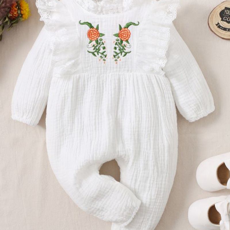 Baby Jenter Blonder Ruffle Langermet Jumpsuit Romper Babyklær