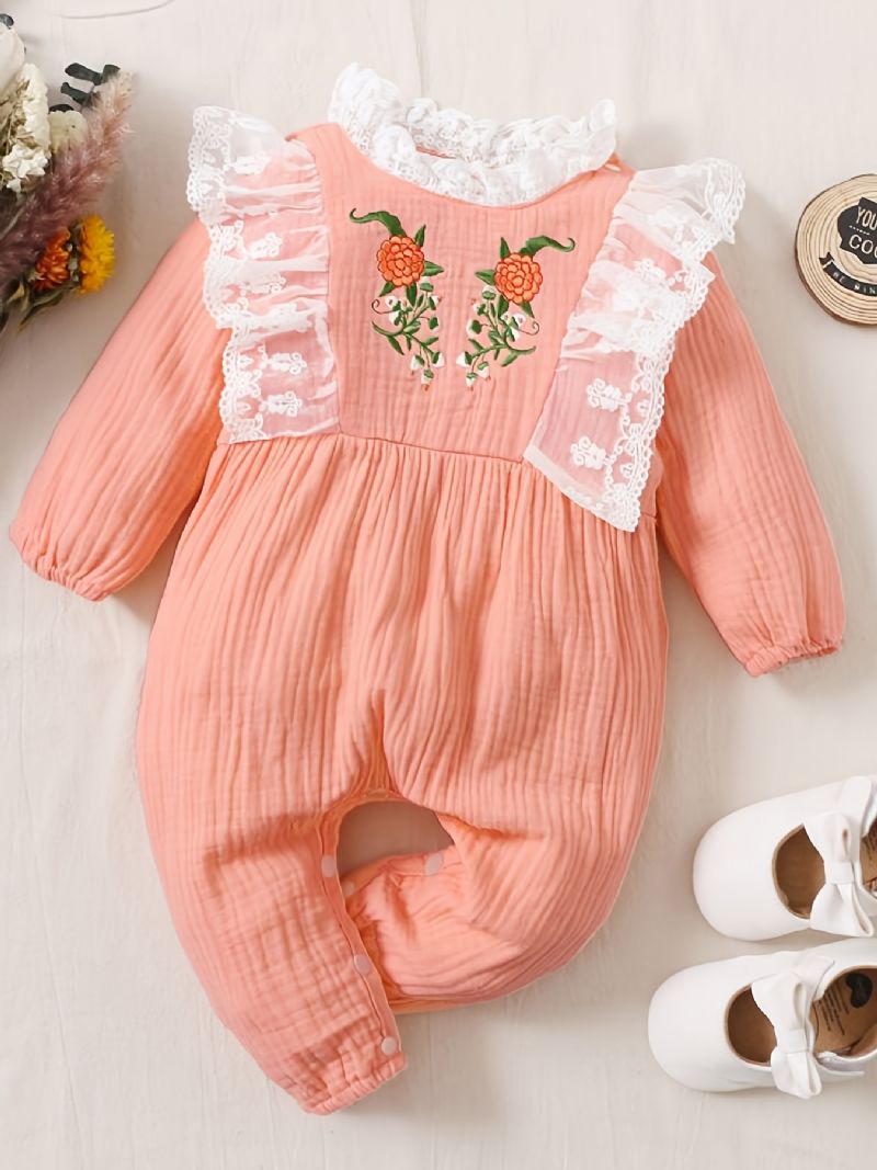 Baby Jenter Blonder Ruffle Langermet Jumpsuit Romper Babyklær