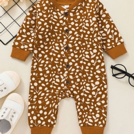 Baby Jenter Bomull Langermede Bukser Jumpsuits Med Trykk Til Vinter