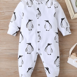 Baby Jenter Footies Penguin Print Rompers Jumpsuits