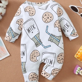 Baby Jenter Jumpsuit Unisex Bukser Med Flasketrykk