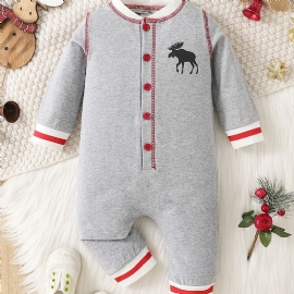 Baby Jenter Jumpsuit Unisex-rompers Med Eik-trykk Til Jul