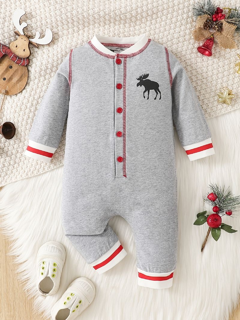 Baby Jenter Jumpsuit Unisex-rompers Med Eik-trykk Til Jul