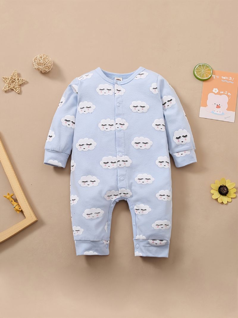 Baby-jenter Jumpsuits Med Tegneserie Skytrykk