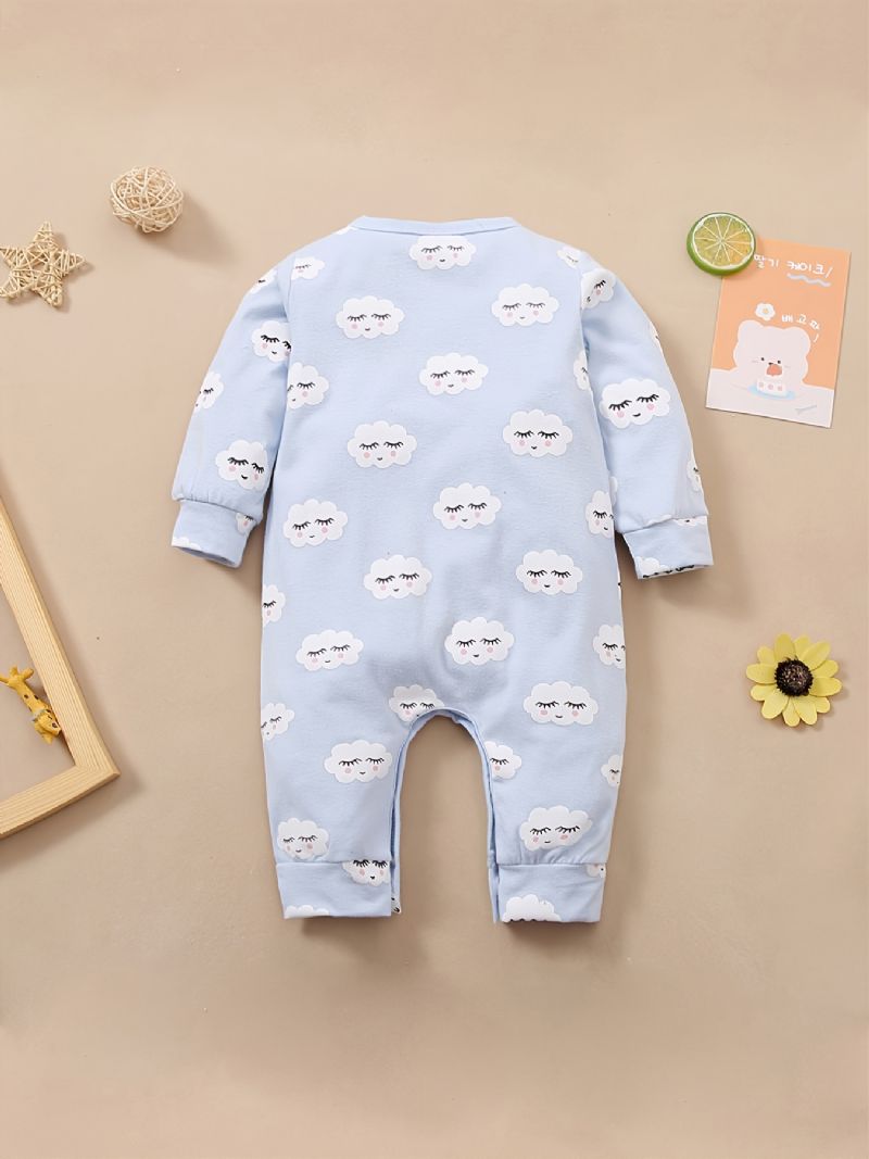 Baby-jenter Jumpsuits Med Tegneserie Skytrykk