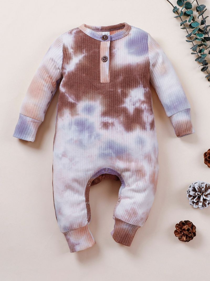 Baby Jenter Langermet Jumpsuits Tie Dye Rompers For Høst Vinter Ny