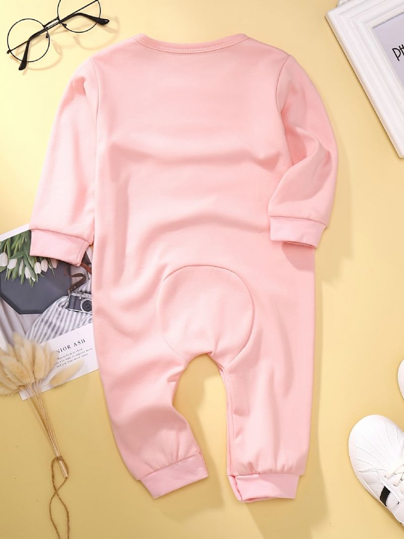 Baby Jenter Langermet Kanin Print Jumpsuit Klær