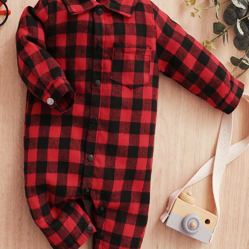 Baby Jenter Langermet Rutete Jumpsuit