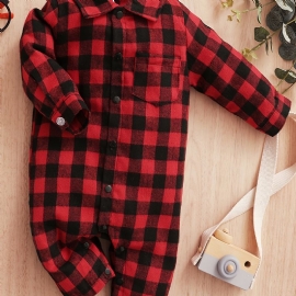 Baby Jenter Langermet Rutete Jumpsuit