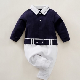 Baby Jenter Polo Neck Gentleman Jumpsuit Babyklær