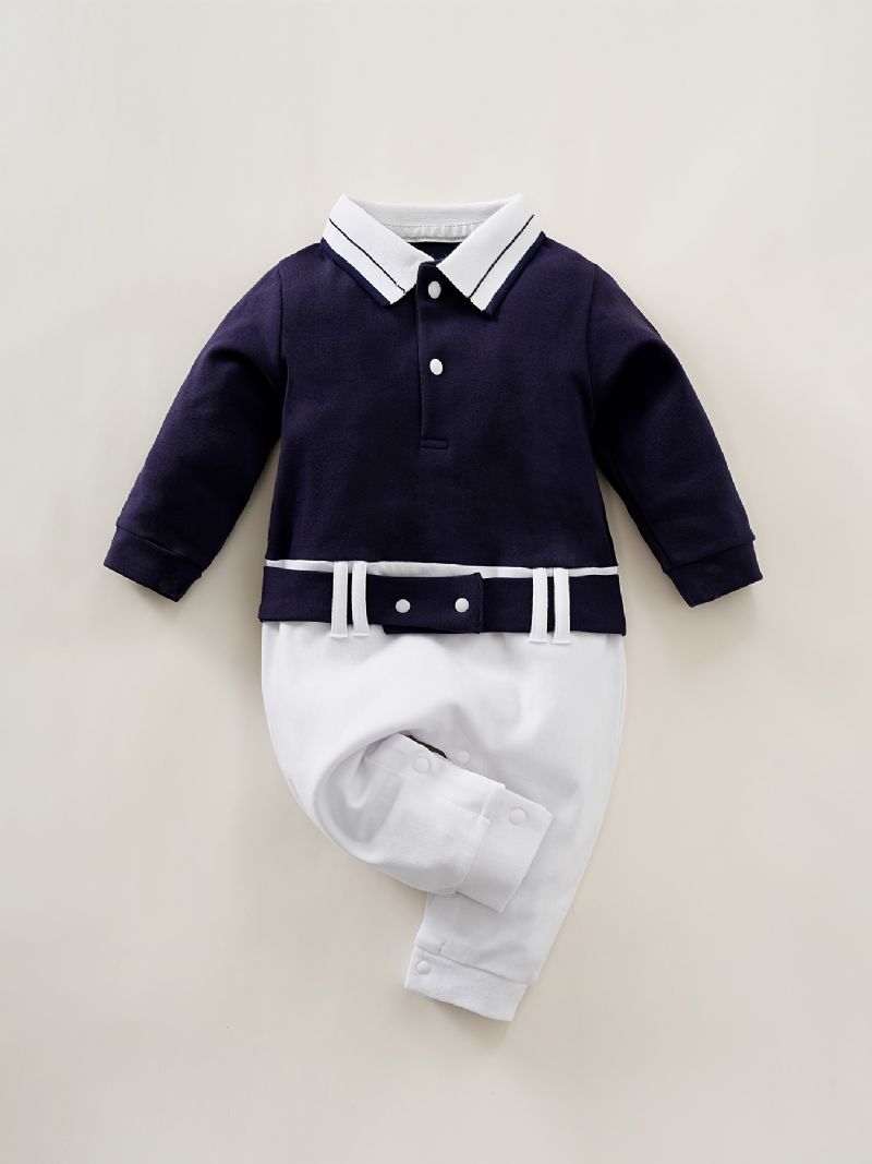 Baby Jenter Polo Neck Gentleman Jumpsuit Babyklær