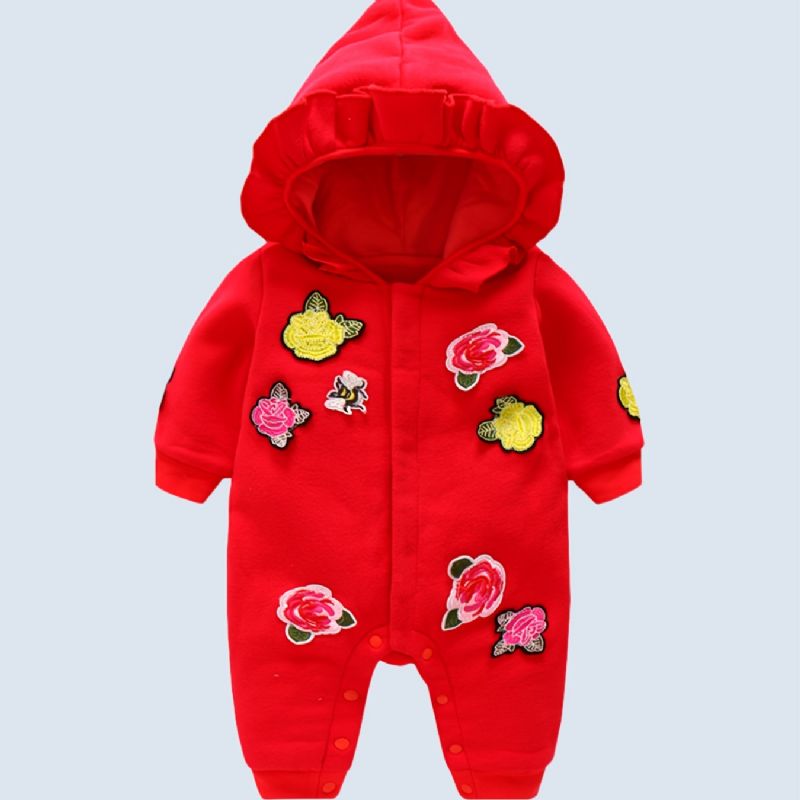 Baby Jenter Tykk Hette Jumpsuit Romper For Winter New Christmas