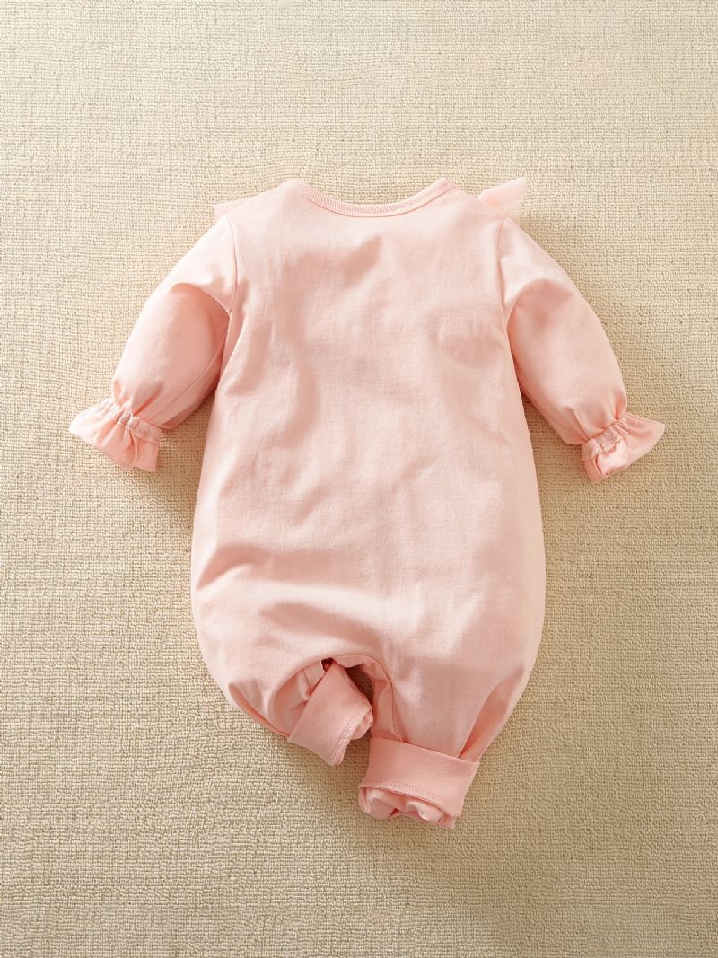 Baby Langermet Søt Svanemønster Jumpsuit Babyklær