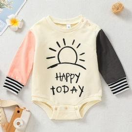 Baby Letter Print Langermet Jumpsuit